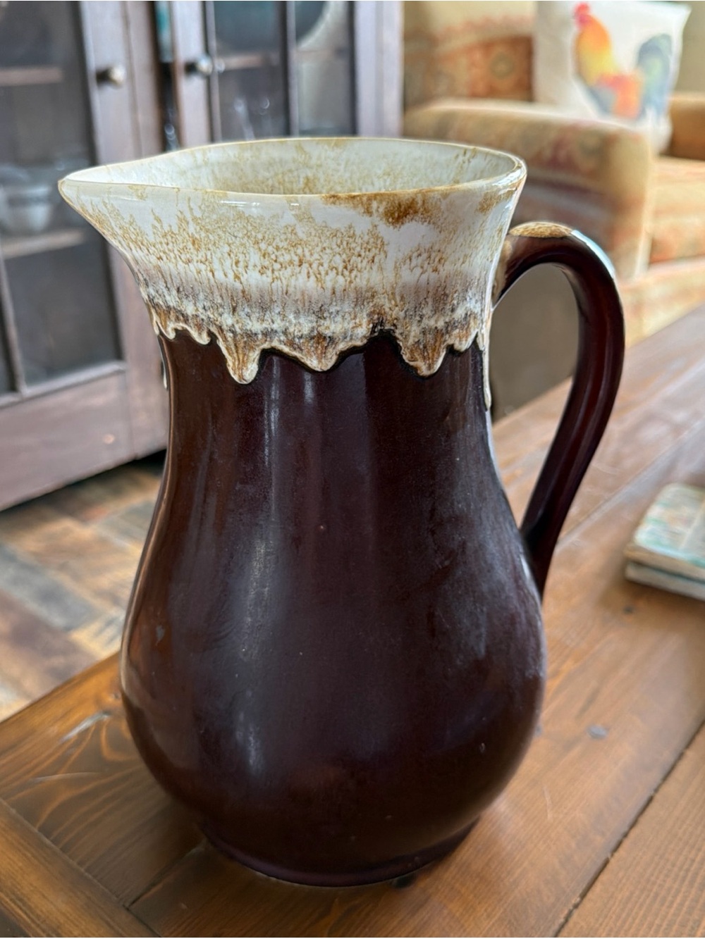 vintage pitcher Robinson Ransbottom Pottery RRP Drip Glaze